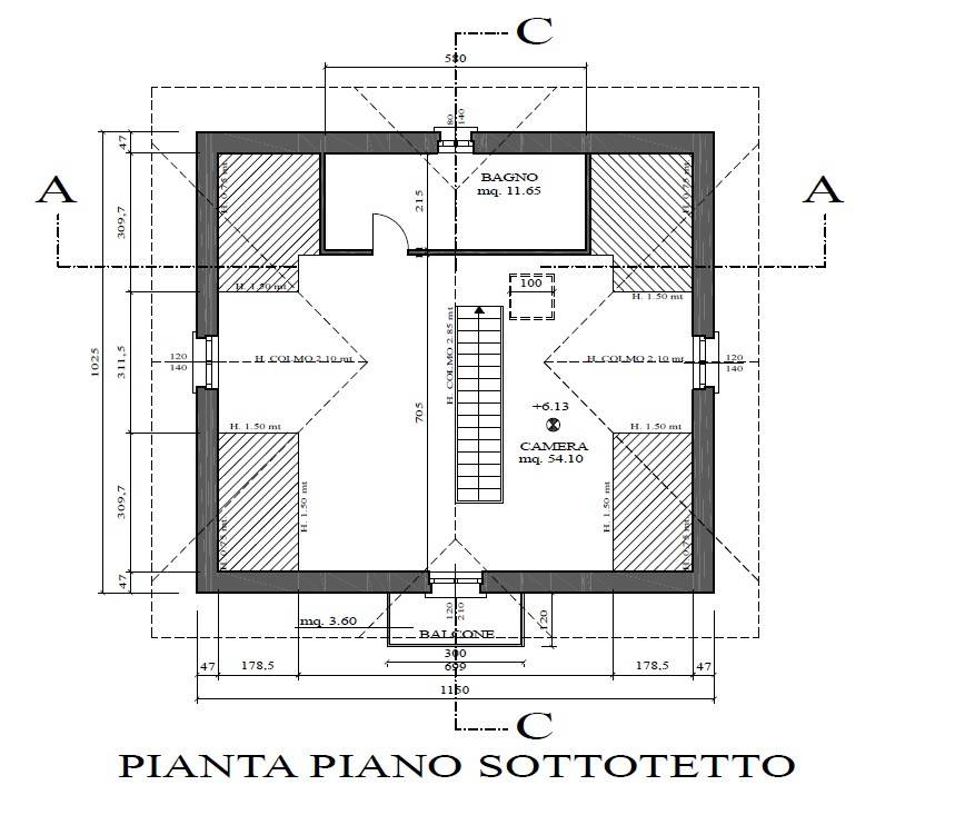 PIANTA PROGETTO PSOTTOTETTO