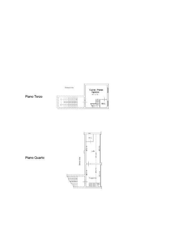 Planimetria appartamento su due livelli