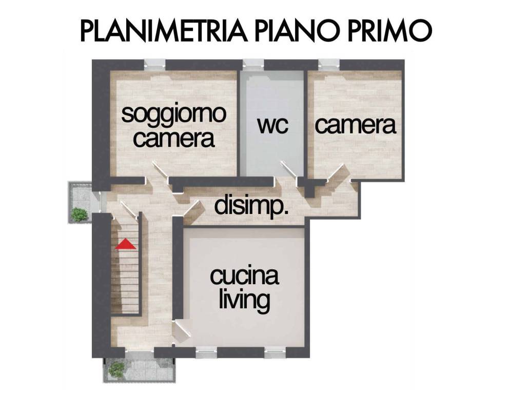 Planimetria appartamento al piano primo SX
