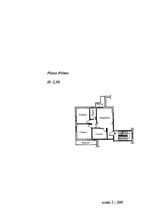 planimetria appartamento scala 1 a 20