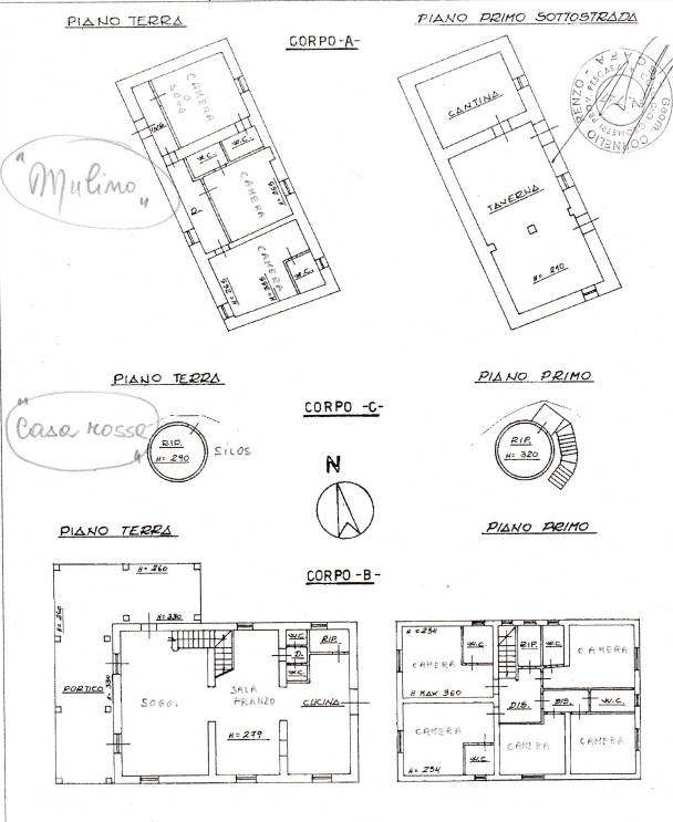 planimetrie casa rossa e mulino