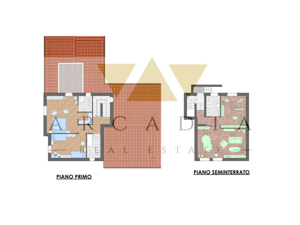 Planimetria Villa 1 - Piano Primo e seminterrato