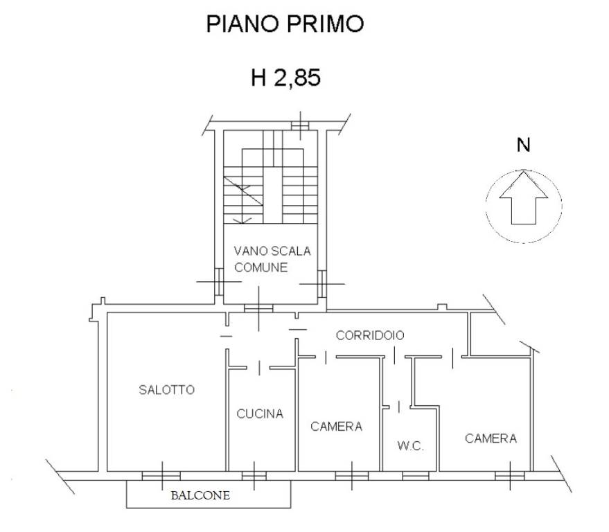 PLANIMETRIA APPARTAMENTO PRIMO PIANO