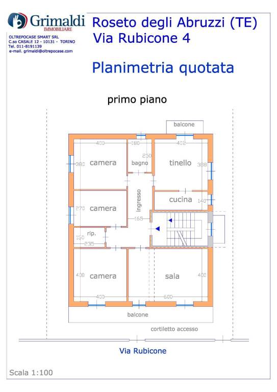 Planimetria quotata sc. 1-100