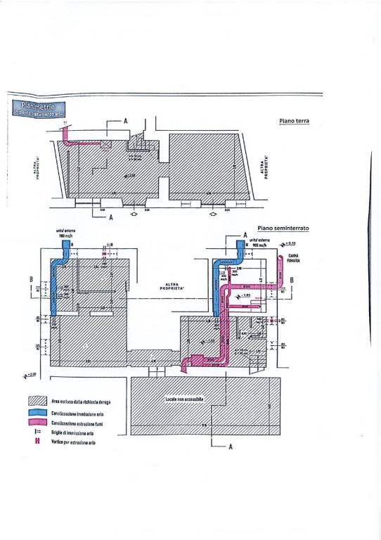 Planimetria impianto aerazione per siti e clienti