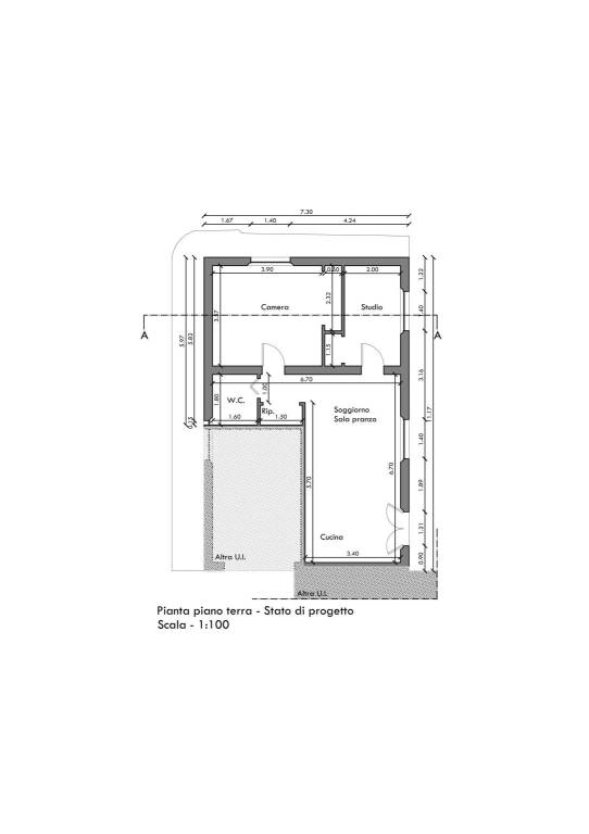 progetto planimetria appartamento cambio d'uso mag