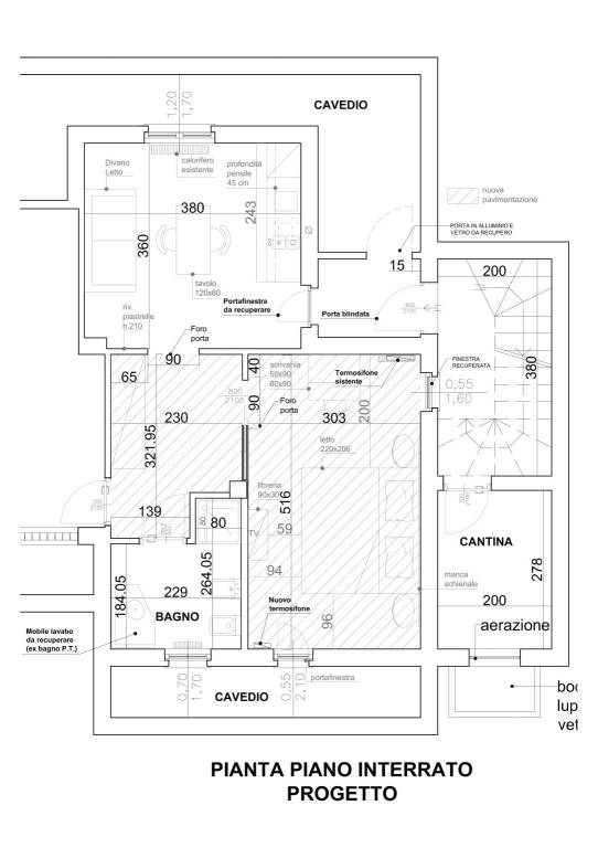 02 Piano interrato - particolare appartamento dome